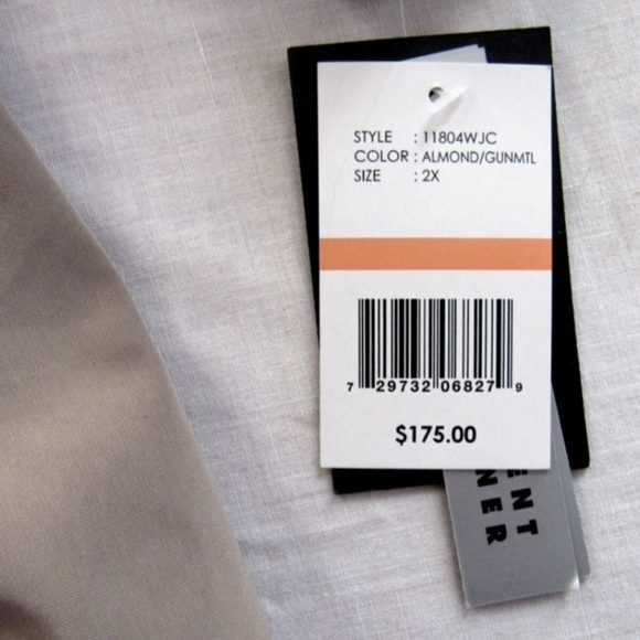 New with Tags Gallery Woman Jacket Almond/Gunmetal Color 2XL - Picture 4 of 10